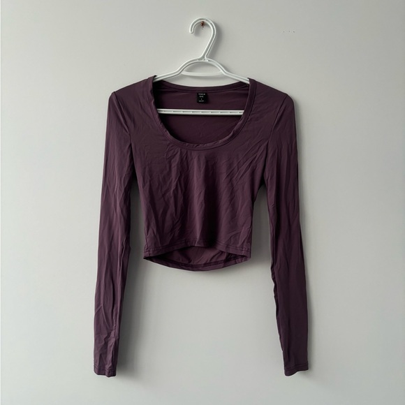 Crop top manche longue texture maillot/Crop top long sleeve texture jersey - Picture 1 of 3